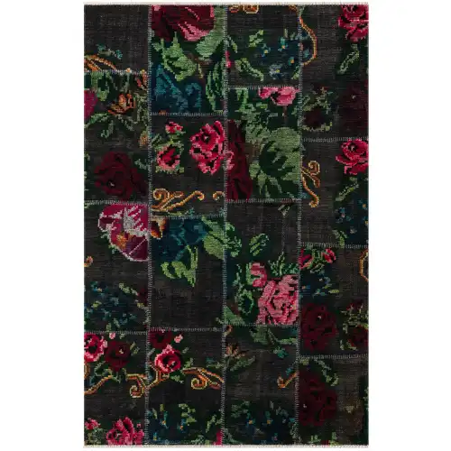 EFES 2302 Patchwork Yumuşak Doku Leke Tutmayan Modern Halı Kilim