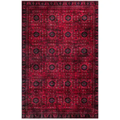 EFES 2303 Geleneksel Afgan Motif Yumuşak Doku Leke Tutmayan Modern Halı Kilim