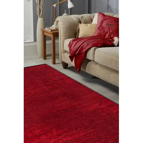 KİLİMİSTA MİLANO ML104 Kırmızı Leke Tutmaz Antialerjik Yıkanılabilir Dokuma Dekoratif Halı Kilim