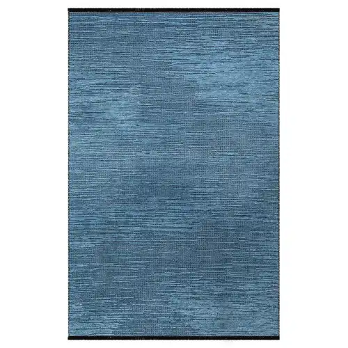 KİLİMİSTA MİLANO ML105 Mavi Leke Tutmaz Antialerjik Yıkanılabilir Dokuma Dekoratif Halı Kilim