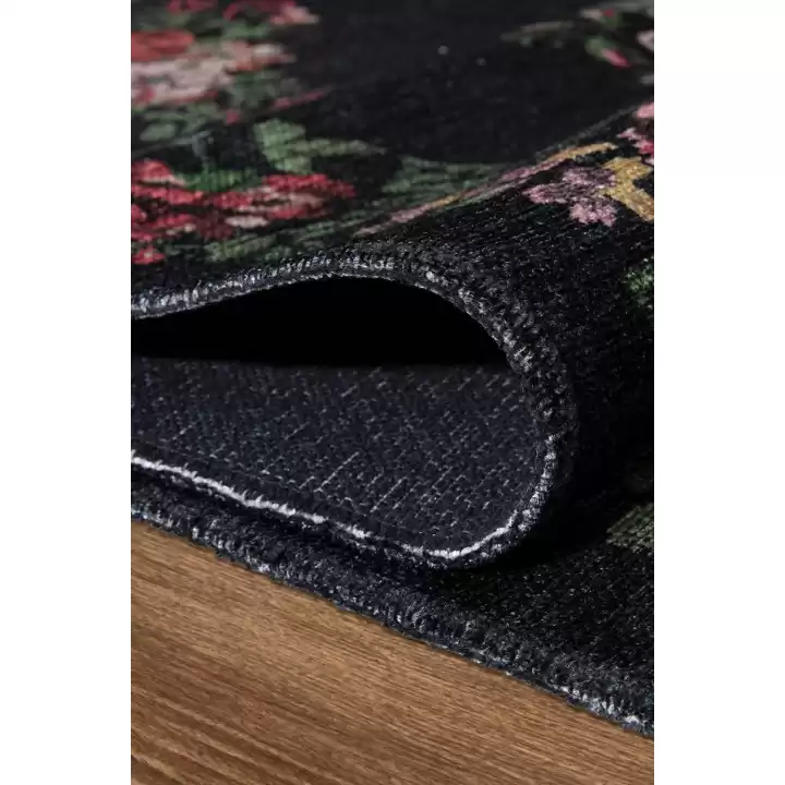 VALENCIA 1504 Çiçek Desenli Kaymaz Taban Yıkanabilir Modern Halı Kilim