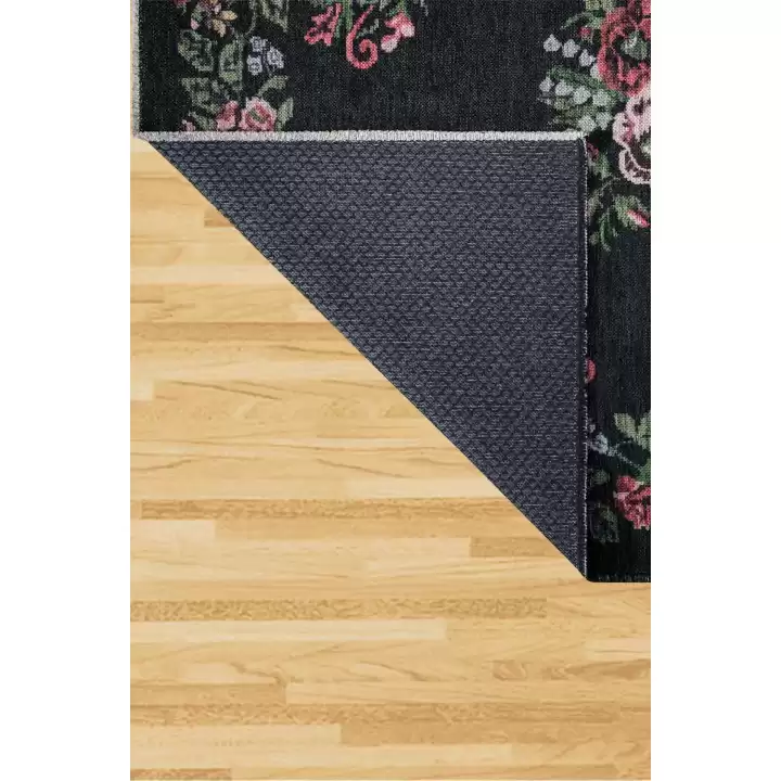 VALENCIA 1504 Çiçek Desenli Kaymaz Taban Yıkanabilir Modern Halı Kilim