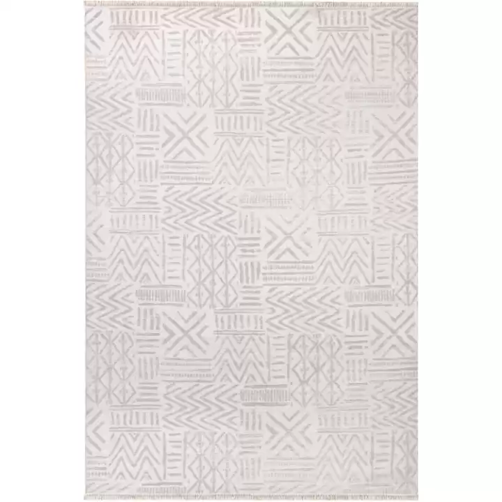KİLİMİSTA MİLANO ML201 Krem Leke Tutmaz Antialerjik Yıkanılabilir Dokuma Dekoratif Halı Kilim