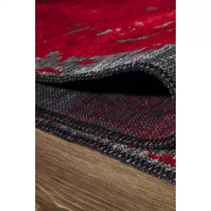 ARTE 2603A Kırmızı Yıkanabilir Modern Şönil Dokuma Dekoratif Halı Kilim
