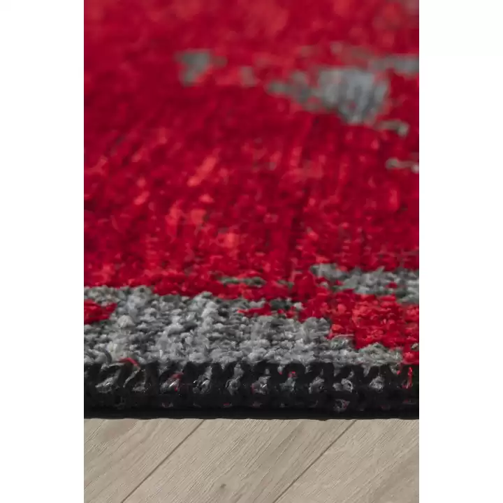 ARTE 2603A Kırmızı Yıkanabilir Modern Şönil Dokuma Dekoratif Halı Kilim