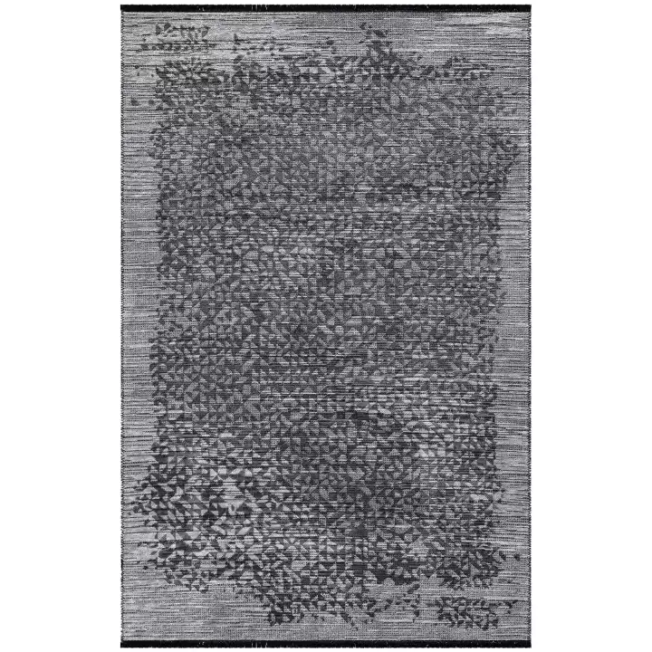 ARTE 2605A Gri Yıkanabilir Modern Şönil Dokuma Dekoratif Halı Kilim