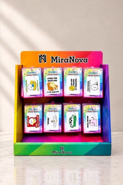 Kabartmalı Sticker Standlı Satış Paketi 240 Adet