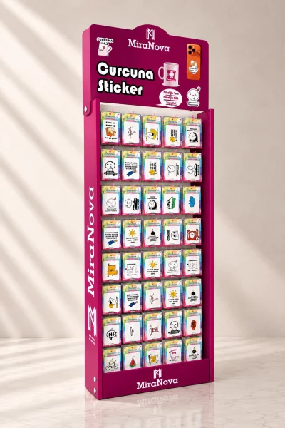 Kabartmalı Sticker Standlı Satış Paketi 900 Adet