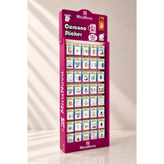 Kabartmalı Sticker Standlı Satış Paketi 900 Adet