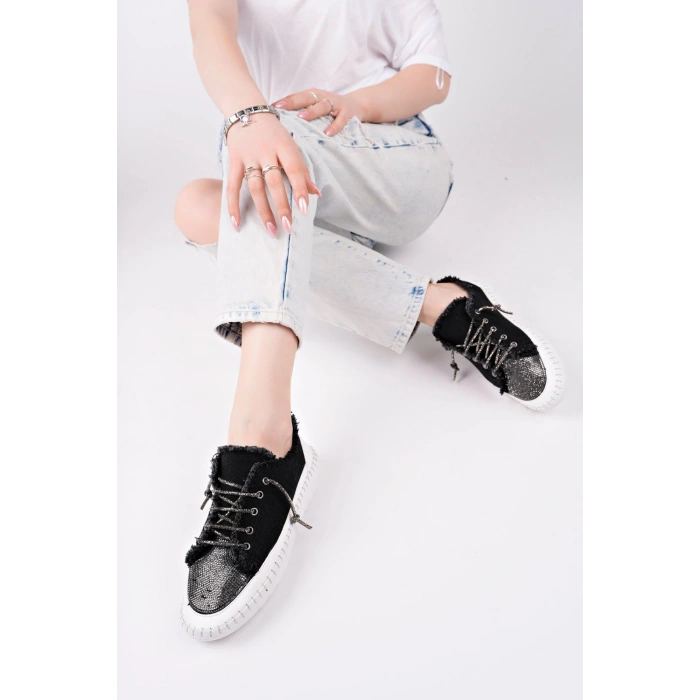 Enber Siyah Kot Bağcıklı Spor Ayakkabı