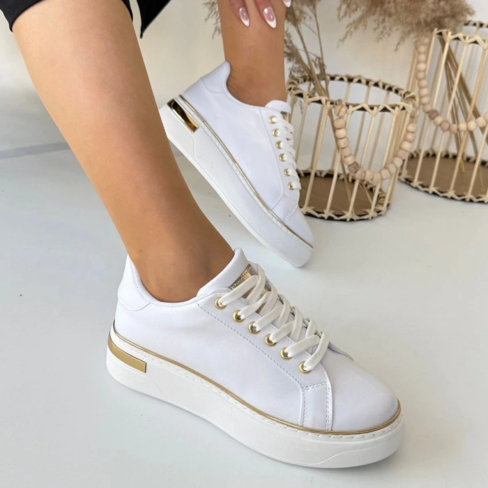 Kity Bej Cilt Bağcıklı Spor Ayakkabı