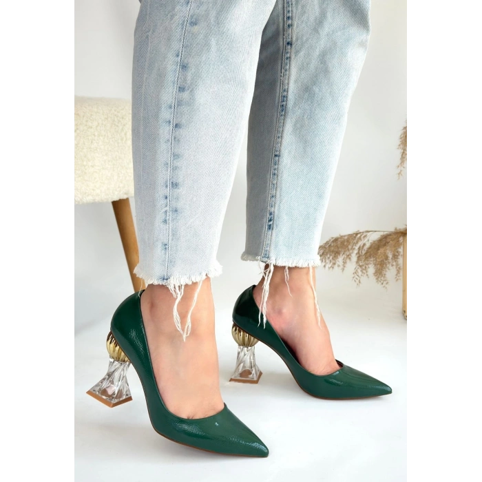 Pioni Bej Rugan Topuklu Ayakkabı