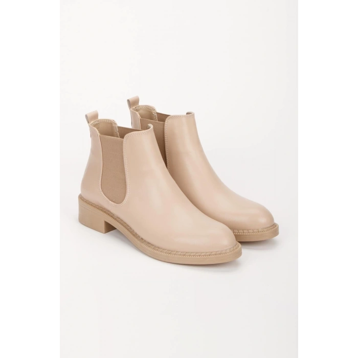 Seend Siyah Cilt Topuklu Bot