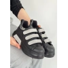 Elika Siyah Cilt Cırt Cırtlı Spor Ayakkabı