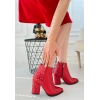 Yoont Kırmızı Cilt Topuklu Bot