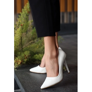 Hillar Nude Cilt Stiletto Ayakkabı