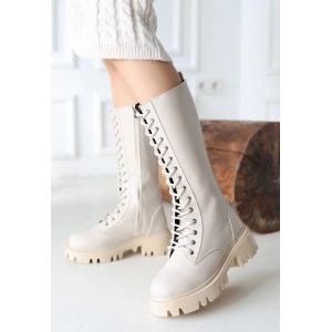 Uliza Nude Cilt Bağcıklı Çizme