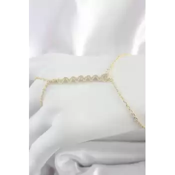 Pirinç Gold Renk Zirkon Taşlı Yılan Model Kadın Şahmeran