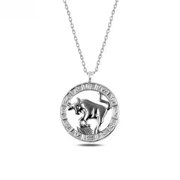 ​Gümüş Boğa Burcu Kolye