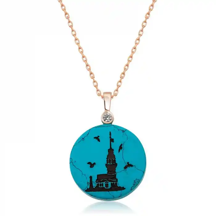 ​Gümüş Kız Kulesi Manzaralı Bayan Kolye