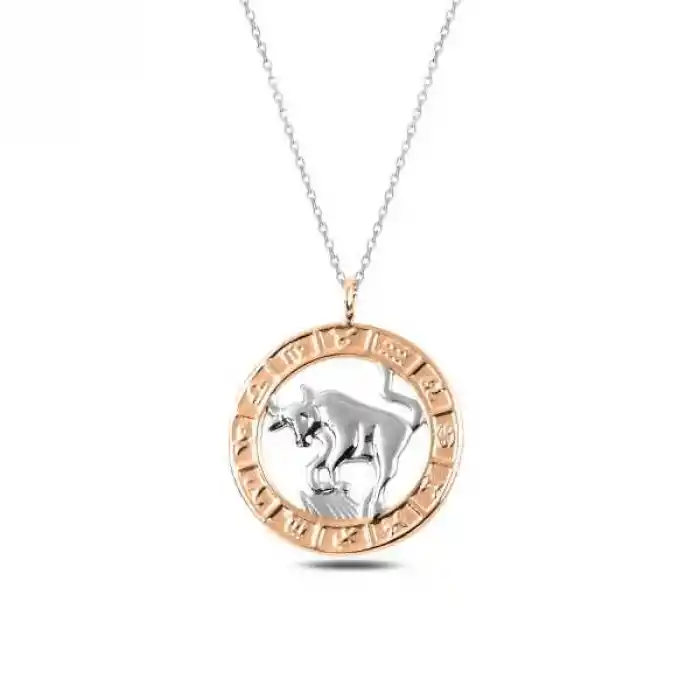 ​Gümüş Rose Boğa Burcu Kolye