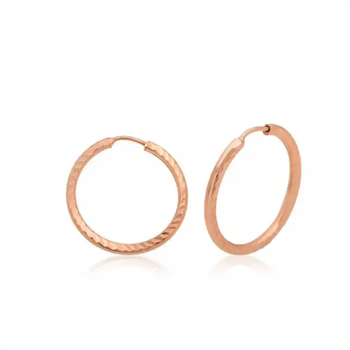 ​Gümüş Rose Küçük Burgu Halka Küpe