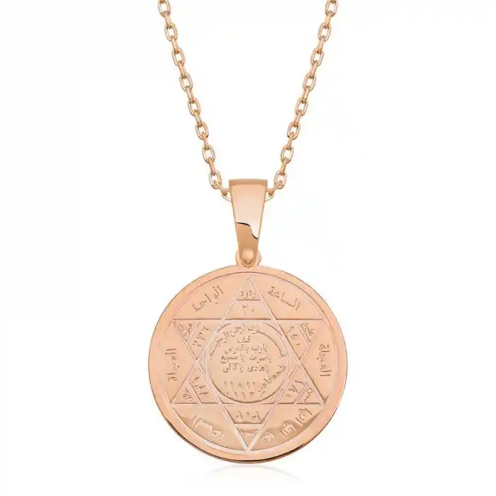 ​Gümüş Rose Süleyman Mührü Kolye