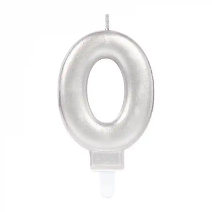 0 Rakam Mum Gümüş Renk