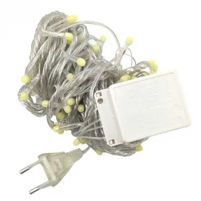 10 M 100 Led Damla Uçlu Led Işık Beyaz Işık Şeffaf Kablo