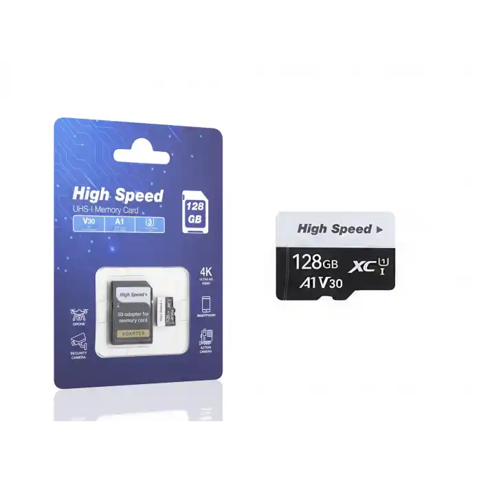 128 Gb Microsdxc Hafıza Kartı U3 V30 A1 Class 10 Adaptörlü HS128GB