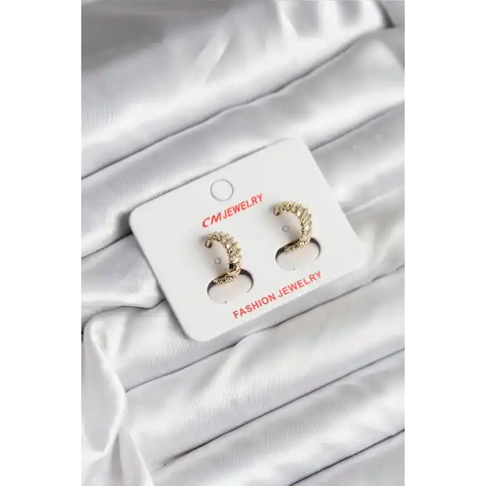 14K Gold Renk Kaplama CM Kadın Küpe