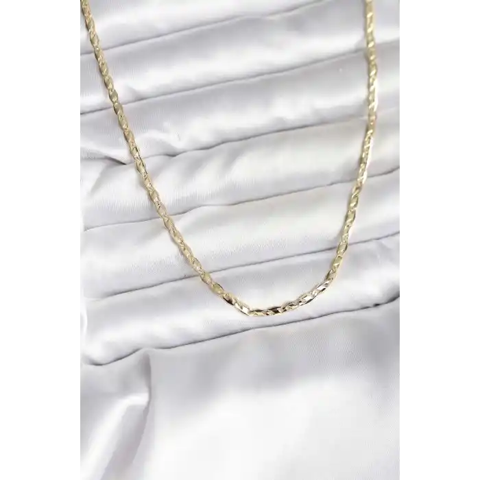 14K Gold Renk Kaplama Ezme Zincir Model CM Kadın Kolye
