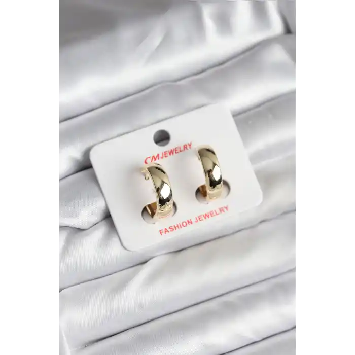 14K Gold Renk Kaplama Halka CM Kadın Küpe