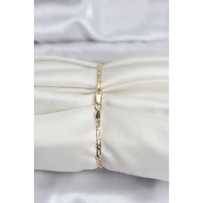 14K Gold Renk Kaplama Minimal Zincir Model CM Kadın Bileklik