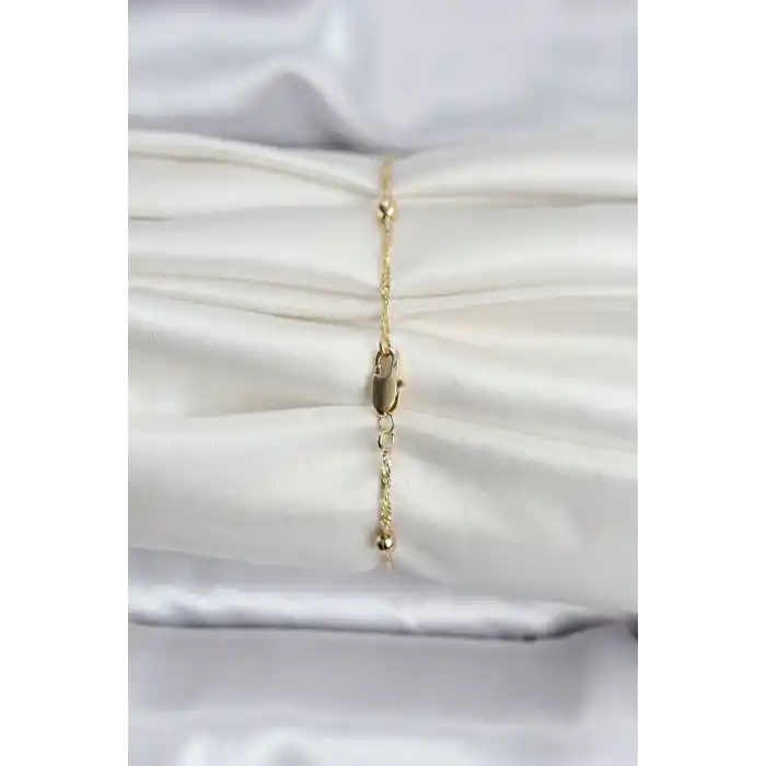 14K Gold Renk Kaplama Topçuklu Model CM Kadın Bileklik