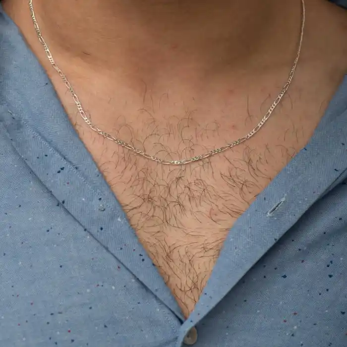 2.10 mm Gümüş Figaro Zincir - 0.60 mikron