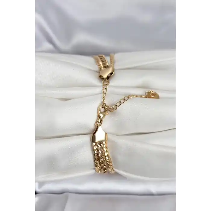 316L Çelik Gold Renk 3lü Kadın Bileklik