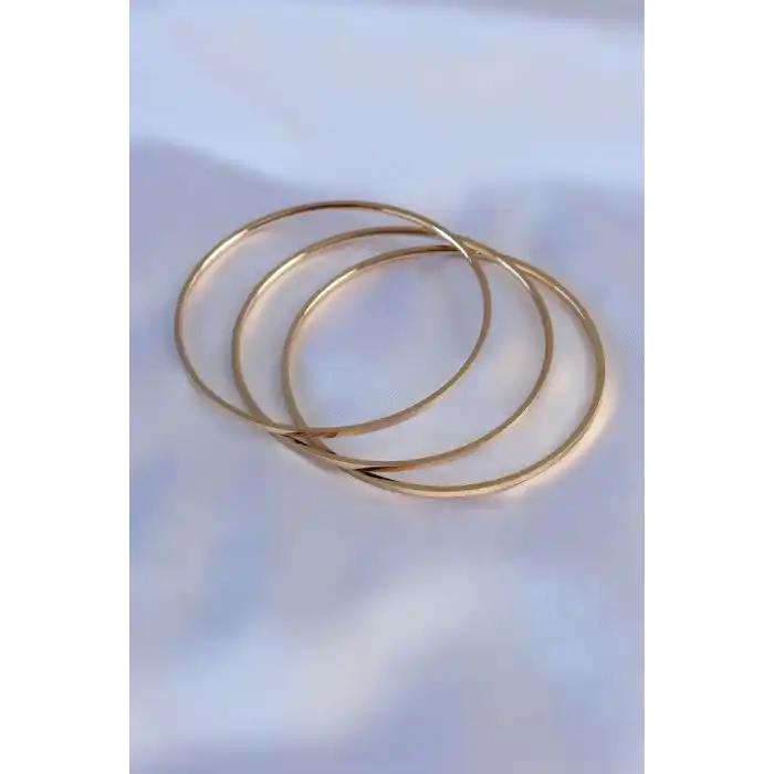 316L Çelik Gold Renk Ajda Model Kadın 65 mm Bilezik