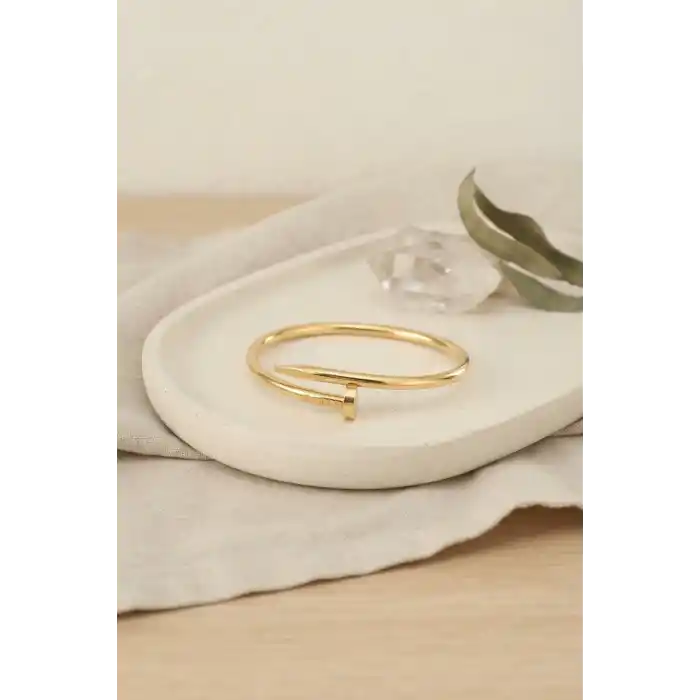316L Çelik Gold Renk Çivi Model Bileklik
