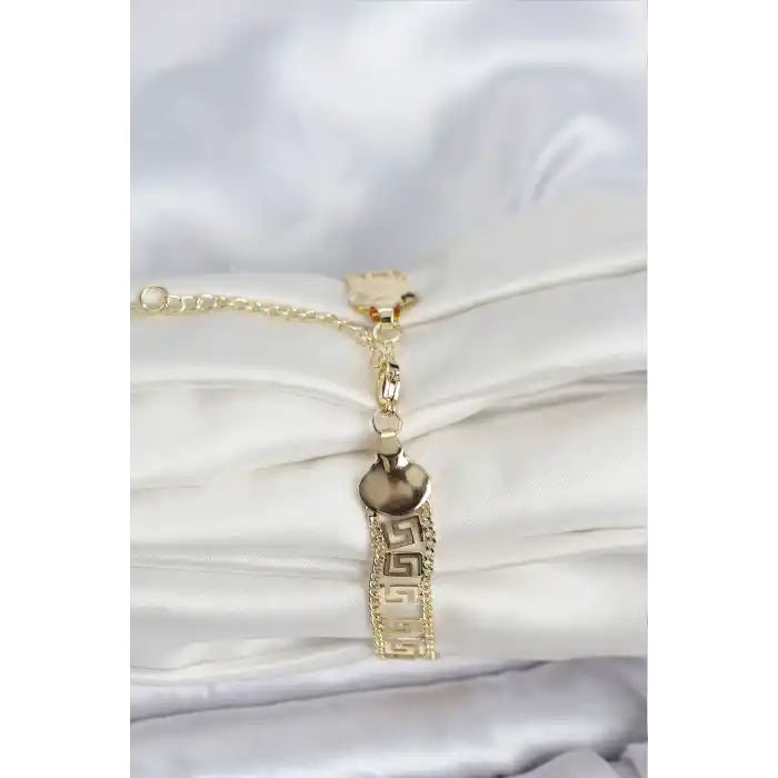 316L Çelik Gold Renk Labirent Model Kadın Bileklik