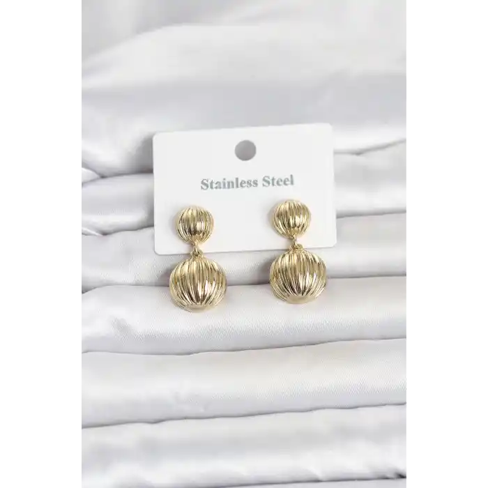 316L Çelik Gold Renk Vintage Model Kadın Küpe