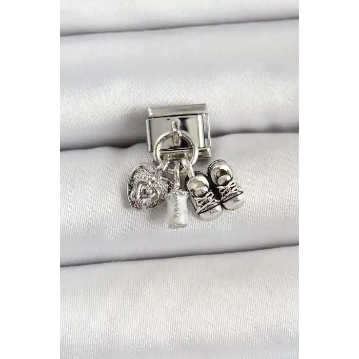 316L Çelik Gümüş Renk Bebek Konsept Nomination Charm