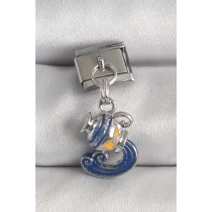 316L Çelik Gümüş Renk Sallantı Kova Burç Model Nomination Charm