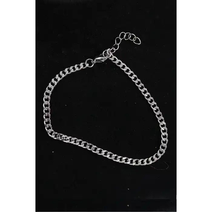 316L Çelik İnce Klasik Model Gümüş Renk Erkek Bileklik