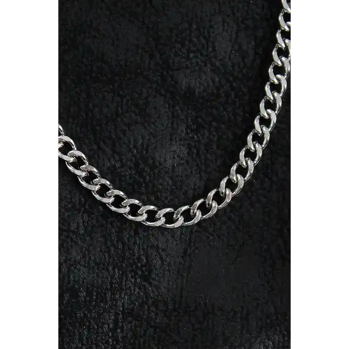 316L Çelik Klasik Zincir Model Gümüş Renk Erkek Kolye