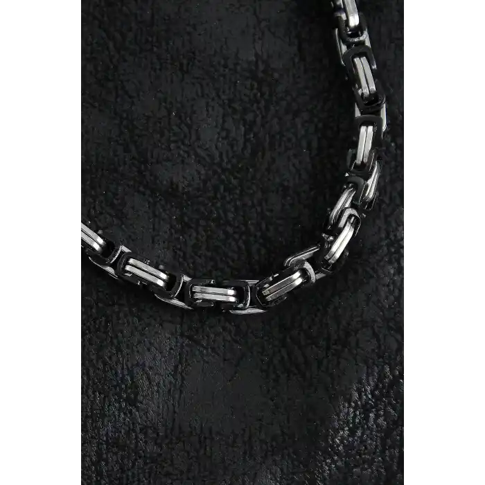 316L Çelik Kral Zincir Model Gümüş Renk Erkek Kolye