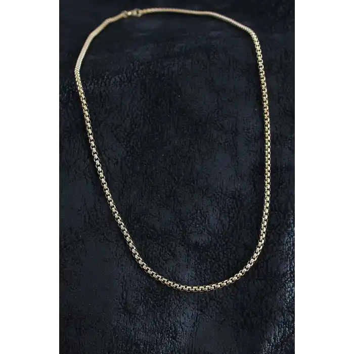 316L Çelik Örme Zincir Model Gold Renk Erkek Kolye