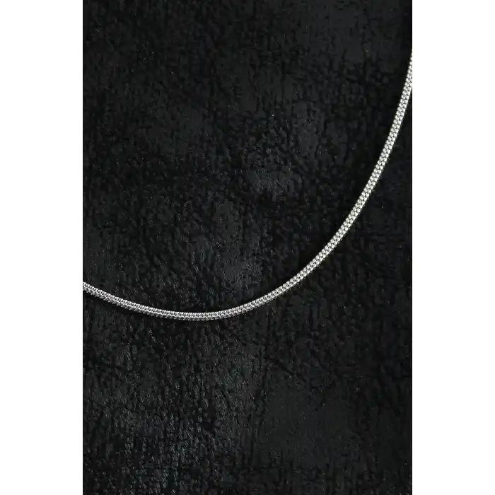 316L Çelik Örme Zincir Model Gümüş Renk Erkek Kolye