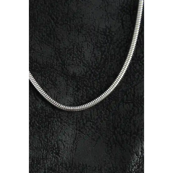 316L Çelik Oval İtalyan Zincir Model Gümüş Renk Erkek Kolye