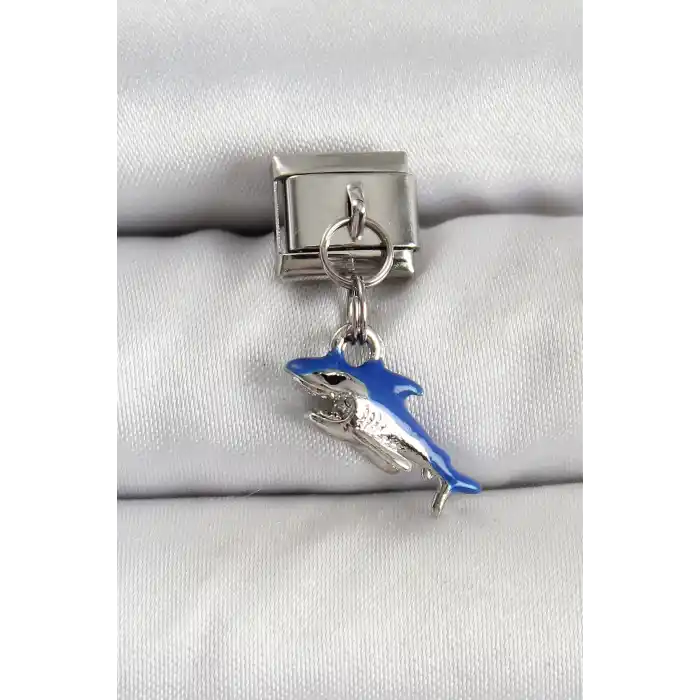 316L Çelik Sallantılı Köpekbalığı Model Gümüş Renk Nomination Charm